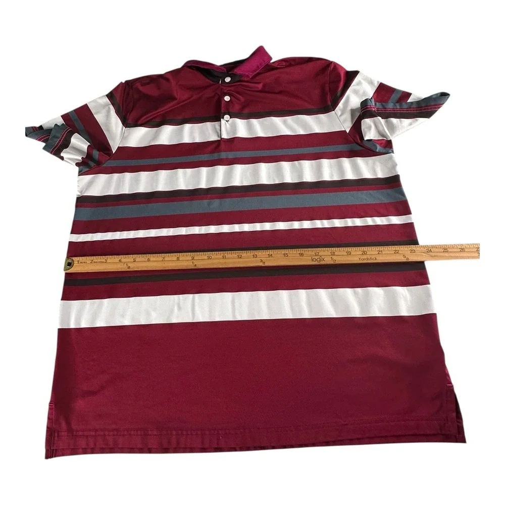 Adidas Celebration Golf Club Shirt Mens Size XL Stripe Casual‎ Button Logo Polo